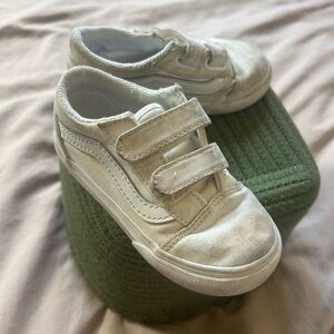 Vans White Velcro Sneakers Classic Canvas Design